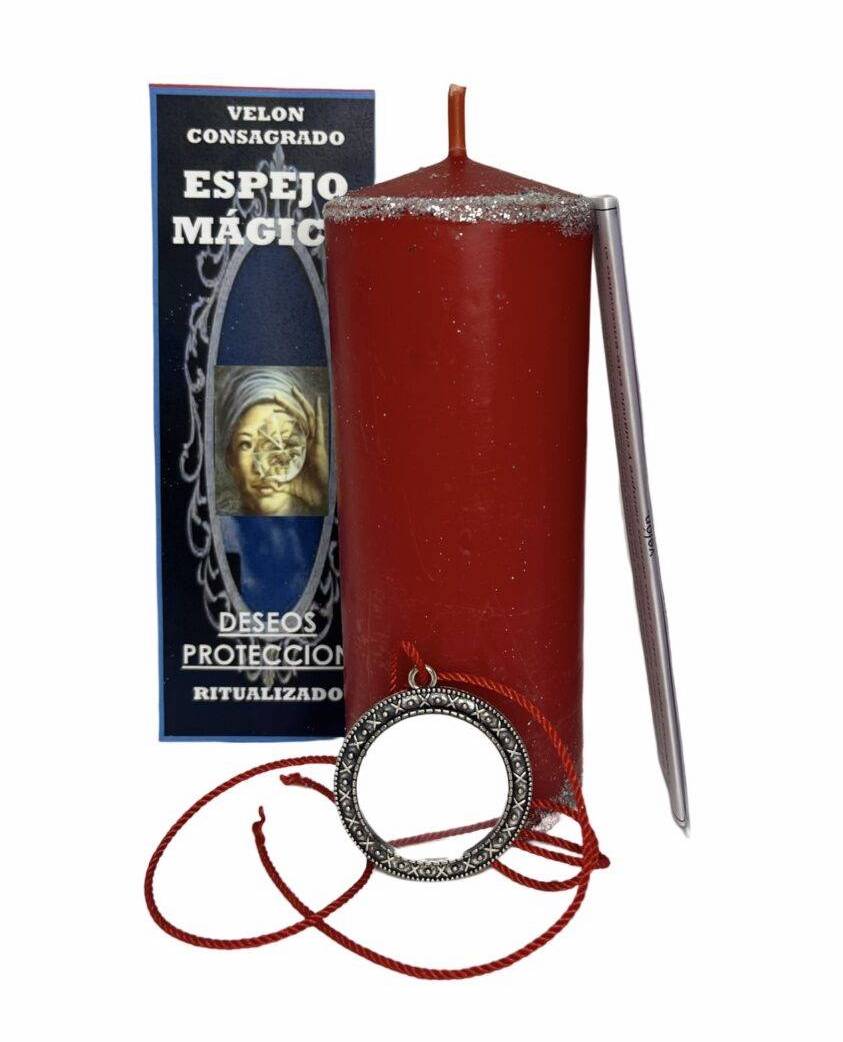 Velón Preparado Espejo Mágico – Para Volteo de Energías Negativas y Protección Reflexiva