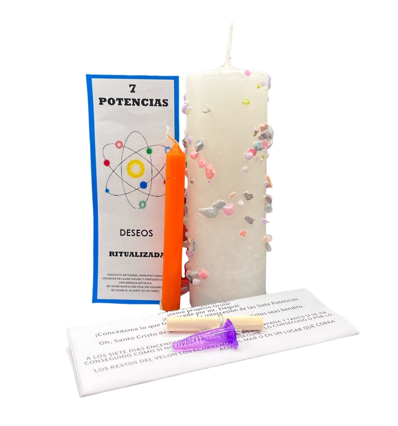 Velón 7 Potencias Ritual – Para Abrir Caminos, Amor, Dinero, Salud y Protección