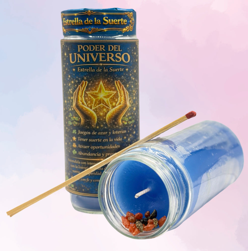 Velón Ritualizado Poder del Universo | Estrella de la Suerte