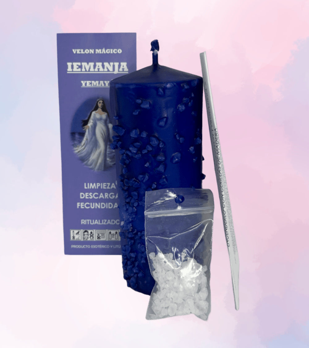 Velón Ritualizado Yemanja - Fecundidad y Apoyo Maternal | Limpieza Absoluta, Protección de la Familia