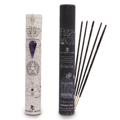 Incienso Hechizos de Brujas Antiguas Seducción + Péndulo de Amatista - Kit Magia