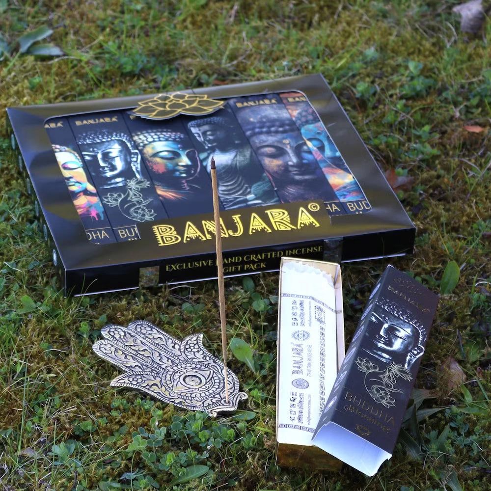 INCIENSO DE BUDA BANJARA DE LA INDIA X6 AROMAS PREMIUM MEDITACIÓN PAZ FELICIDAD