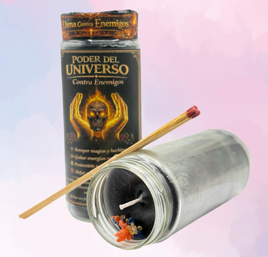 Velón Ritualizado "Llama Contra Enemigos" – Poder del Universo para Protección