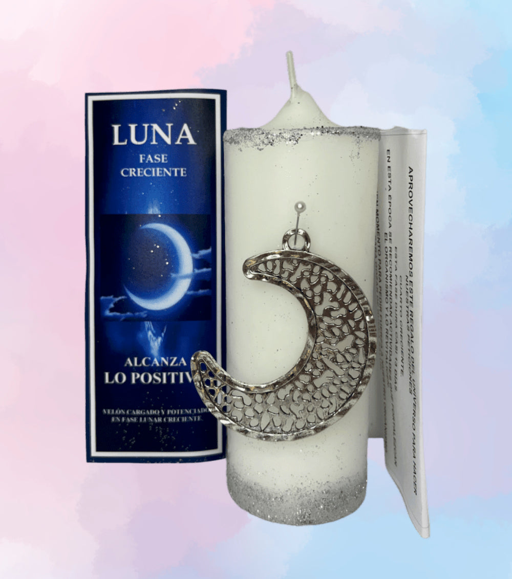 Velón Luna Creciente – Para Nuevos Comienzos, Éxito en Proyectos y Expansión