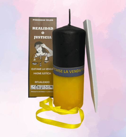 Velón Ritualizado "Realidad o Justicia" – Para Romper Engaños y Ver la Verdad