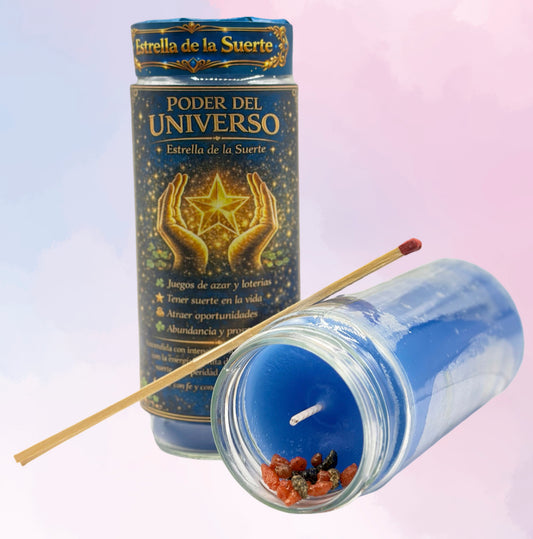 Velón Ritualizado Poder del Universo | Estrella de la Suerte